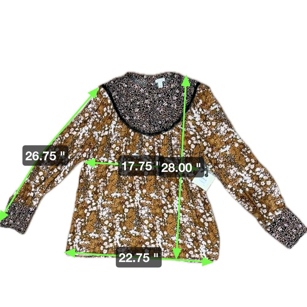 NWT* Hinge for Nordstrom Mix Print Top - Women's Large - Picture 7 of 9